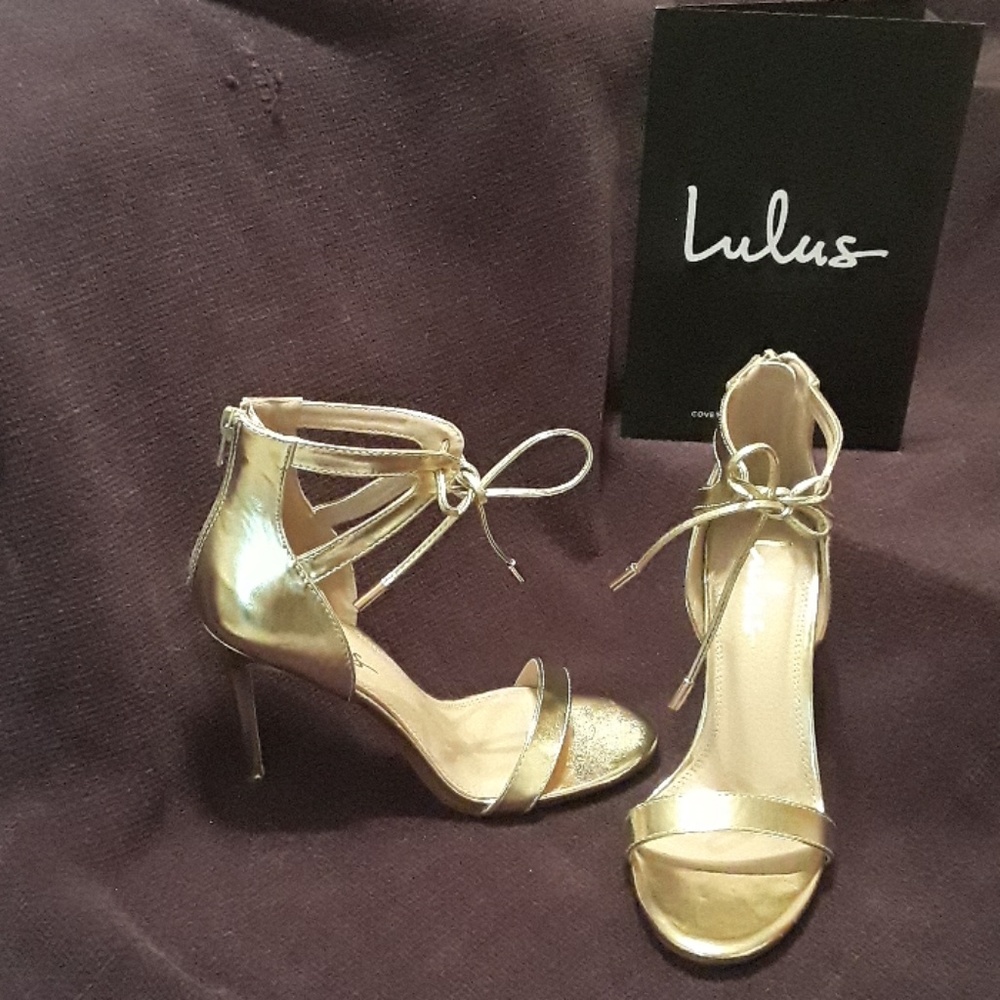 Lulus Gold High heel sandal (Kate style)